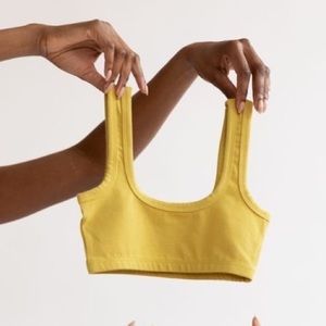 ARQ “chartreuse” wide strap bralette